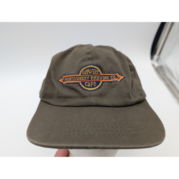 Yupoong Other - Yupoong Montgomery Brewing Co Cafe Hat Olive Green Cotton Adjustable Strapback